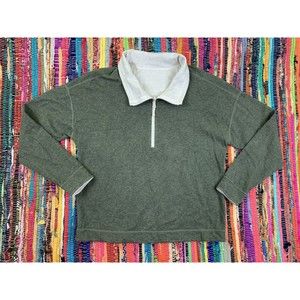 TOMMY BAHAMA Mens Sz M sweatshirt pullover Green 1/4 zip Long Sleeve